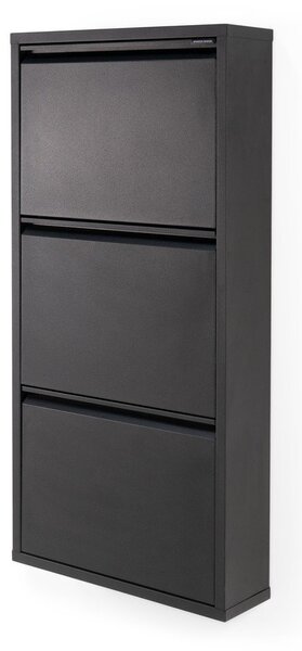 Črna kovinska preklopna omarica za čevlje 50x103x15 cm Billy – Spinder Design