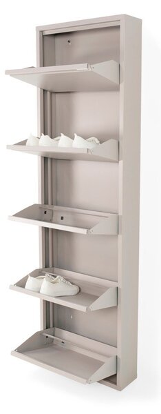 Sivorjava kovinska preklopna omarica za čevlje 50x169x15 cm Billy – Spinder Design