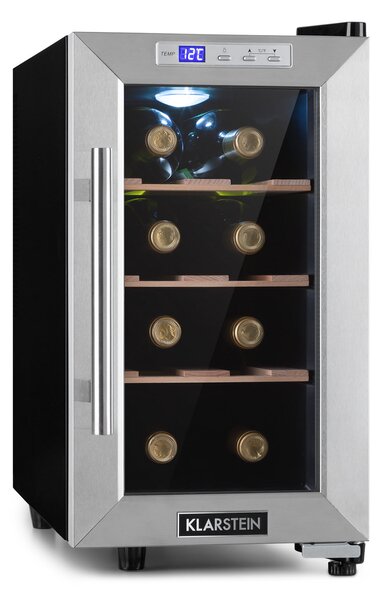 Klarstein Reserva 8 Uno, vinoteka, 23 litrov, 8 steklenic, 11 - 18 °C, 26 dB, nerjaveče jeklo