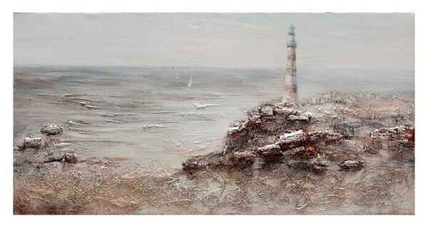 Ročno izdelana slika (Morje in svetilnik, Š x V: 120 x 60 cm)