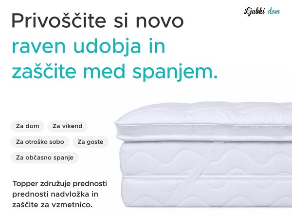 DVOSLOJNA zaščitna prevleka za vzmetnico - TOPPER 80 x 200 cm