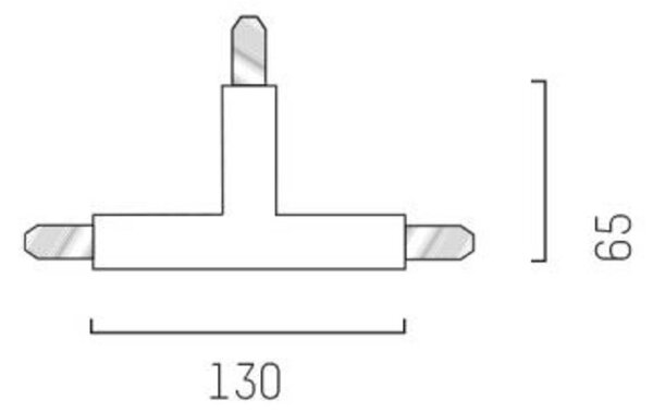 T-priključek za 2-fazni tir Volare, bel