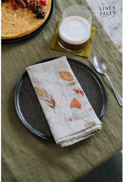Olivnozelena lanena krpa Linen Tales, 65 x 45 cm
