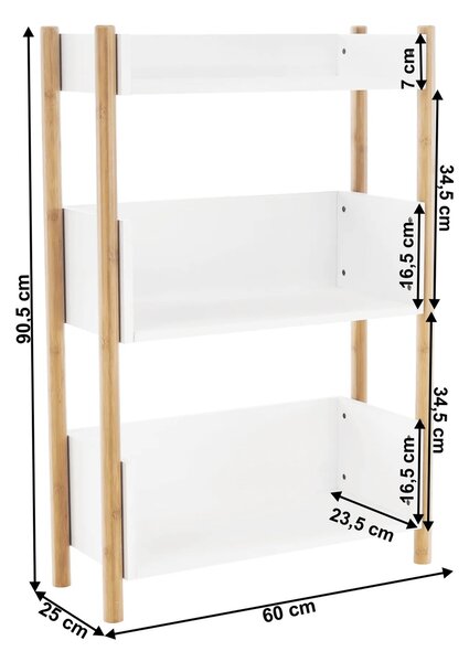Regál Baltika, tip 2, 60 x 25 x 90,5 cm