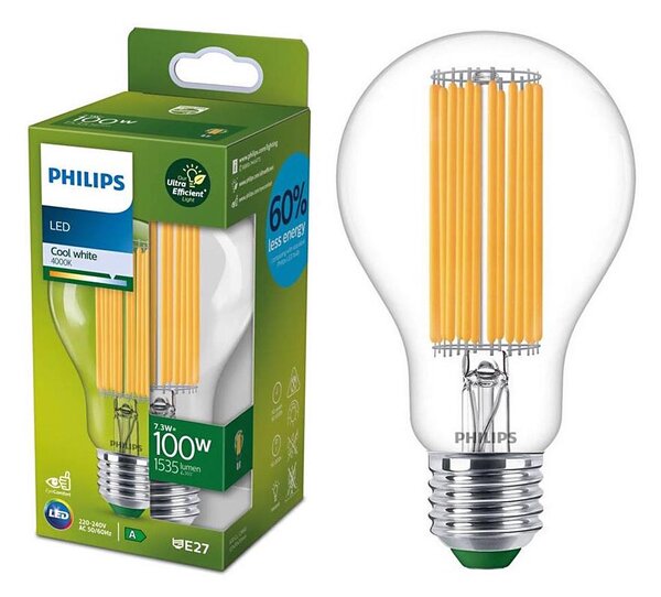 LED Žarnica FILAMENT Philips A60 E27/7,3W/230V 4000K