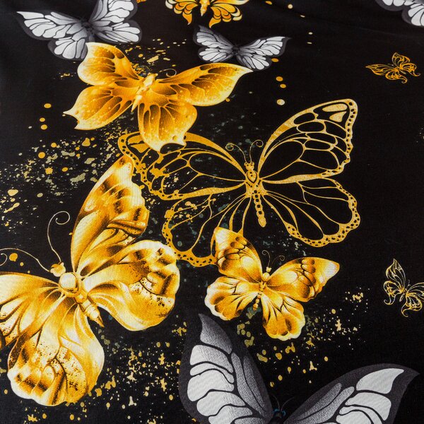 Prevleka za vzglavnik iz mikrovlaken GOLD BUTTERFLY 70x90 cm, črna