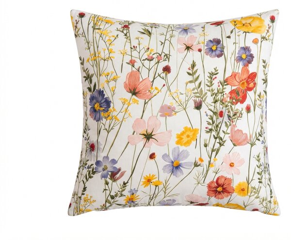 Prevleka za vzglavnik iz mikrovlaken WILDFLOWERS 45x45 cm, barvna