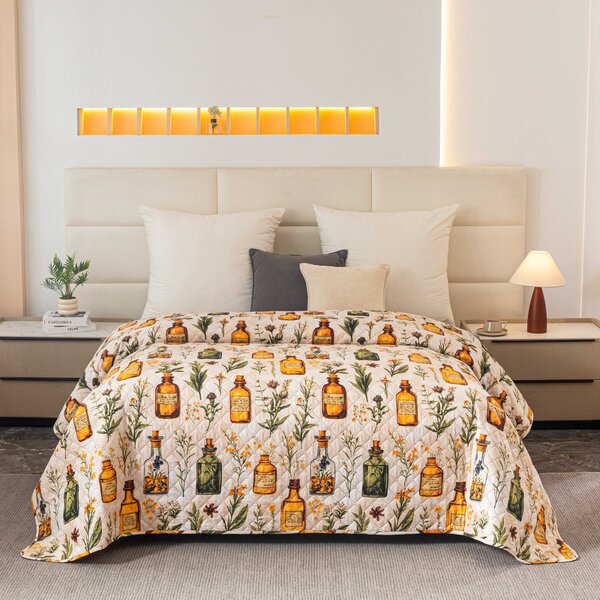 Pregrinjalo za posteljo APOTHECARY, kremno Dimenzije: 220 x 240 cm