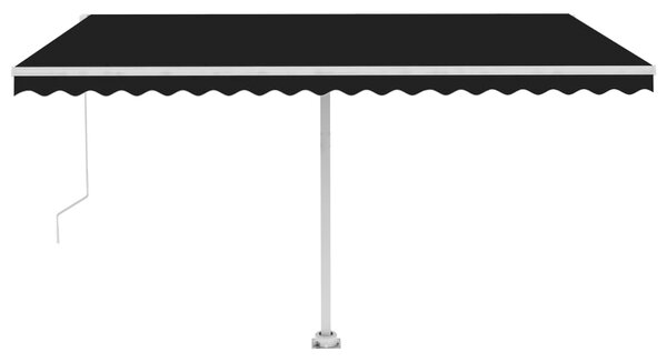 VidaXL Ročno zložljiva tenda z LED lučmi 400x350 cm antracitna