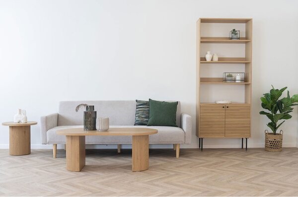 Regal v hrastovem dekorju v naravni barvi 80x200 cm Kyoto – House Nordic