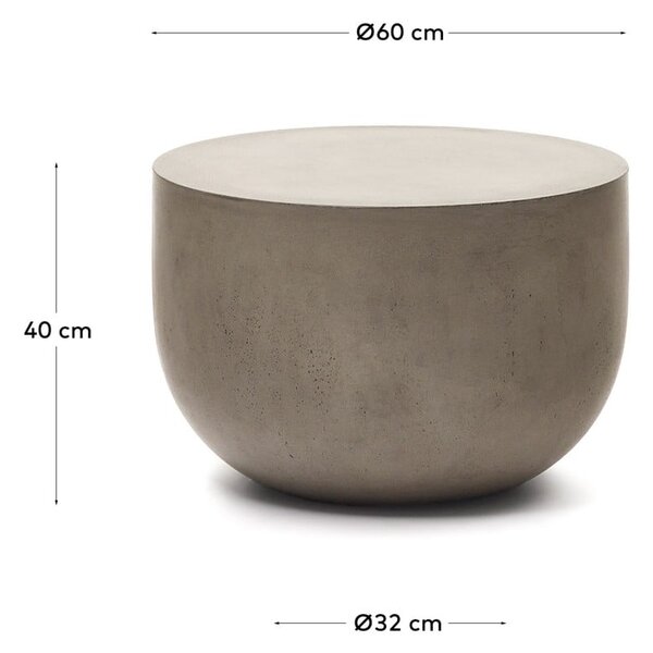 Betonska okrogla vrtna klubska mizica ø 60 cm Garbet – Kave Home