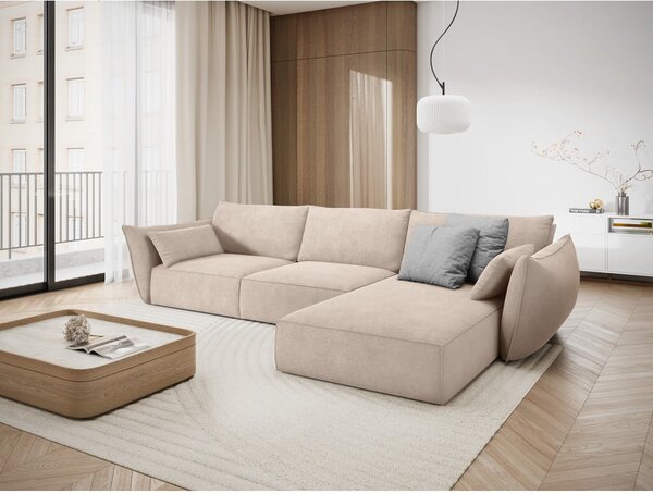 Bež kotni kavč (desni kot) Vanda - Mazzini Sofas