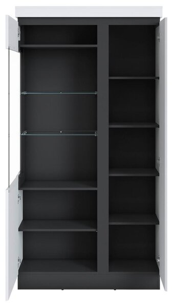 Mömax Vitrina Campania, Antracit, Bela