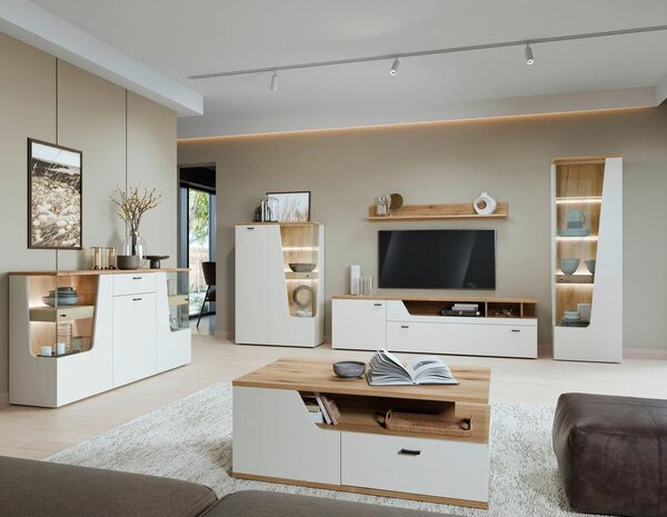 Premium Living Stenska Polica Cut Out, Barva Hrasta