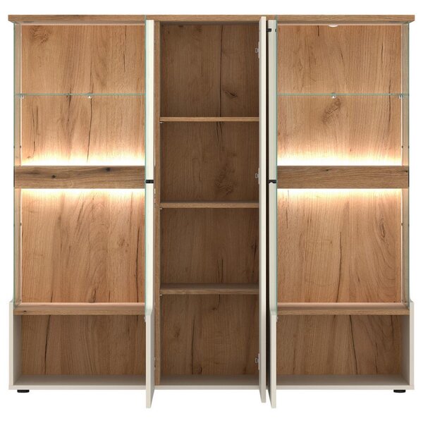 Premium Living Vitrina Cut Out, Barva Hrasta, Kašmir