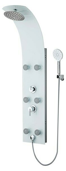 Camargue Tuš panel Sylt 2.0 (Višina: 132 cm, Z enoročno armaturo, Bele barve) productname.garantie.plussign BAUHAUS garancija 5 let