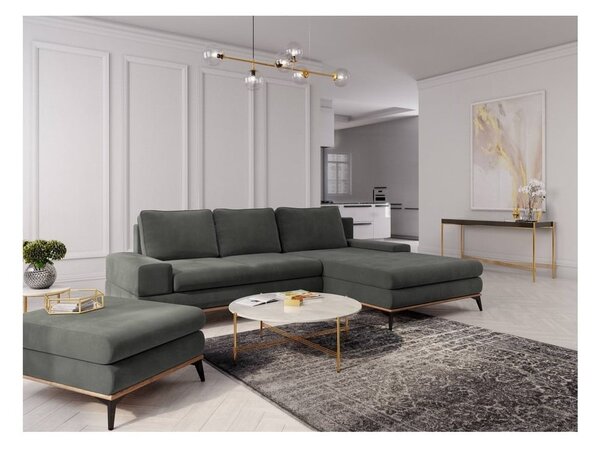 Temno siva sedežna garnitura Windsor & Co Sofas Planet, desni kot