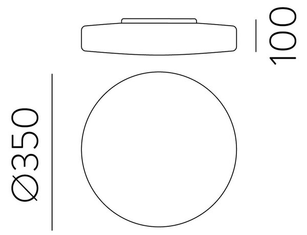 Stropna svetilka Moon LED, opalno steklo, IP44, Ø 35 cm, 24 W