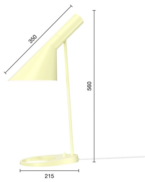 Louis Poulsen AJ Mini dizajnerska namizna svetilka rumena