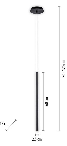 Paul Neuhaus Flute LED viseča svetilka 1-svetlobna črna