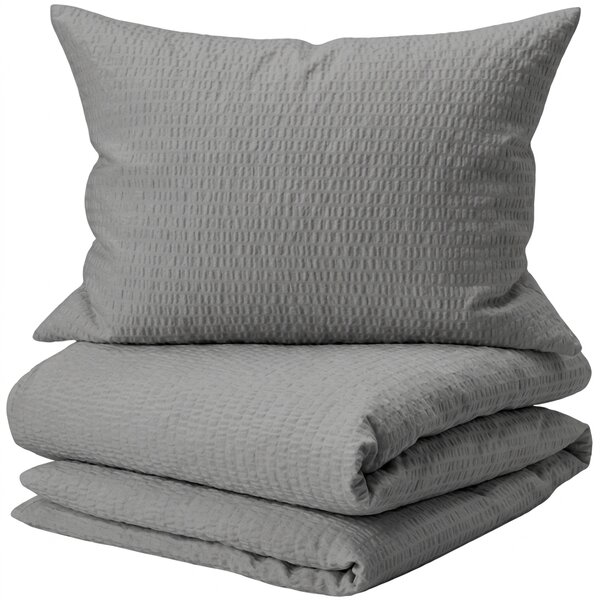 Krep posteljnina DENYX BLEND siva, zadrga Dimenzije posteljnine: 70 x 90 cm | 140 x 220 cm