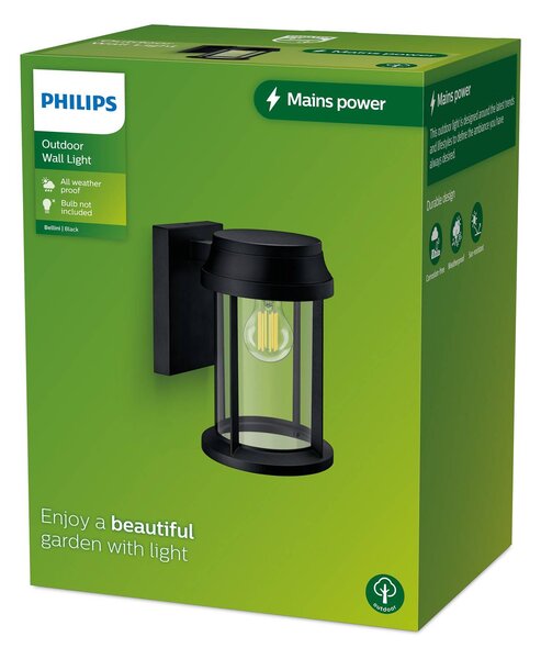 Philips Bellini zunanja stenska svetilka, Ø 16 cm