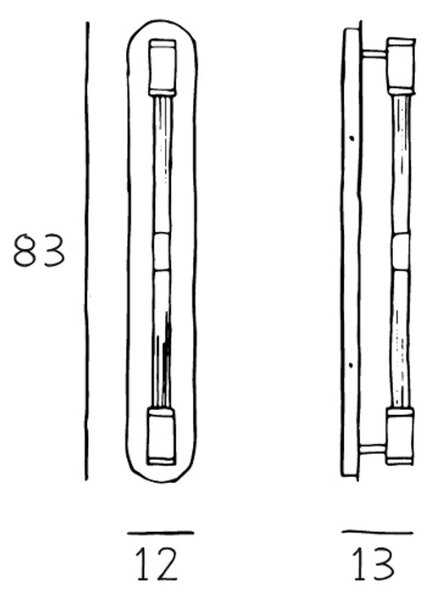 Stenska svetilka Liberty Double, črna, 2 luči, višina 83 cm