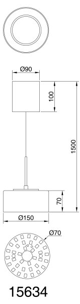 Globo 15634 - LED Lestenec na vrvici FOGSY LED/6W/230V