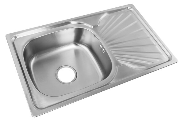 KONDELA Korito iz nerjavečega jekla s sifonom, 75x45, GOTIS