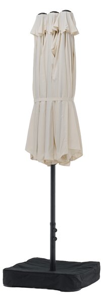 KONDELA Dvojni vrtni senčnik, bež, MIRON