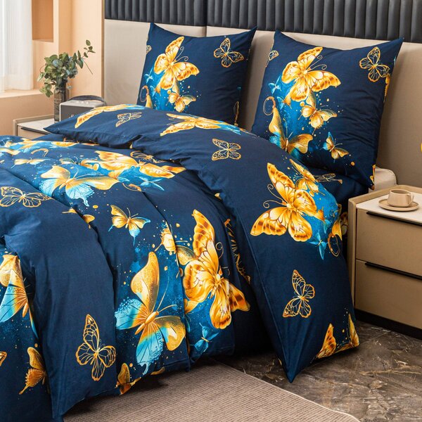 Posteljnina iz mikrovlaken ROYAL BUTTERFLY modra Dimenzije posteljnine: 70 x 80 cm | 140 x 200 cm