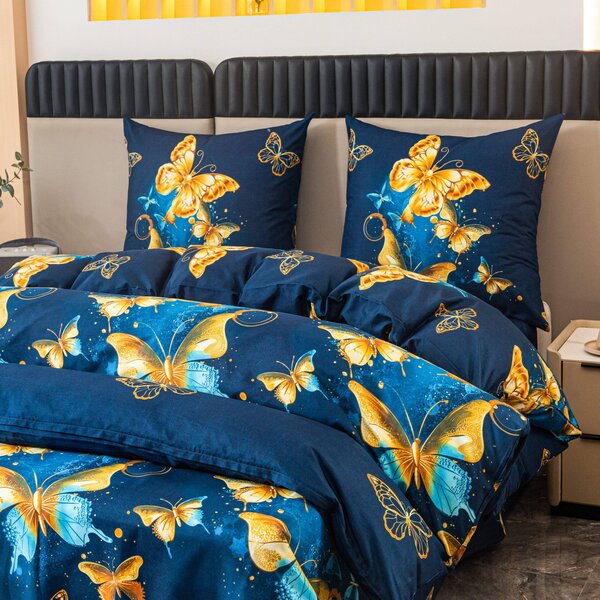 Posteljnina iz mikrovlaken ROYAL BUTTERFLY modra Dimenzije posteljnine: 70 x 80 cm | 140 x 200 cm