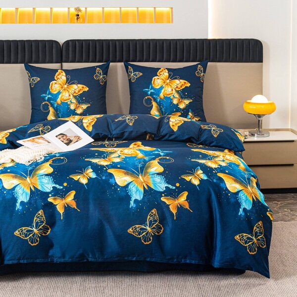 Posteljnina iz mikrovlaken ROYAL BUTTERFLY modra Dimenzije posteljnine: 70 x 80 cm | 140 x 200 cm