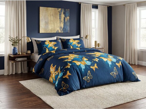Posteljnina iz mikrovlaken ROYAL BUTTERFLY modra Dimenzije posteljnine: 70 x 80 cm | 140 x 200 cm
