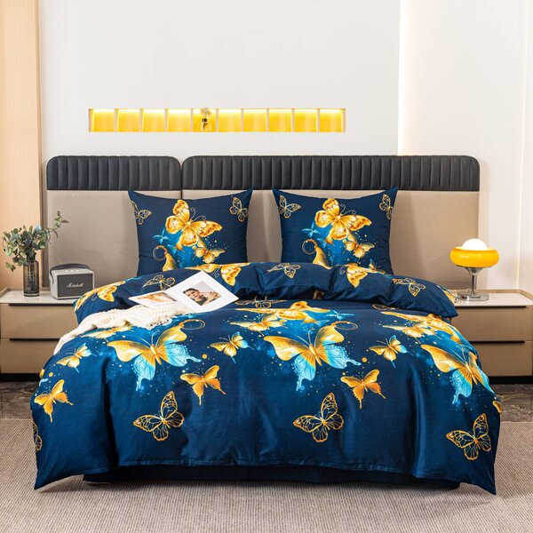 Posteljnina iz mikrovlaken ROYAL BUTTERFLY modra Dimenzije posteljnine: 70 x 80 cm | 140 x 200 cm