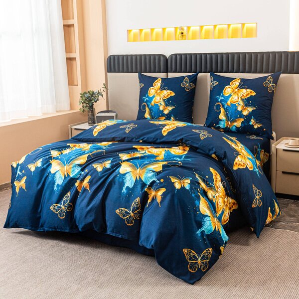 Posteljnina iz mikrovlaken ROYAL BUTTERFLY modra Dimenzije posteljnine: 70 x 80 cm | 140 x 200 cm
