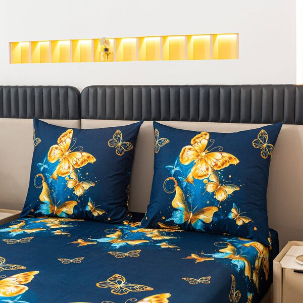 Posteljnina iz mikrovlaken ROYAL BUTTERFLY modra Dimenzije posteljnine: 70 x 80 cm | 140 x 200 cm