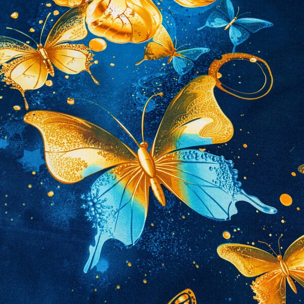 Posteljnina iz mikrovlaken ROYAL BUTTERFLY modra Dimenzije posteljnine: 70 x 80 cm | 140 x 200 cm