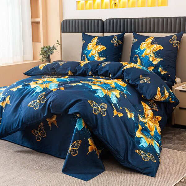 Posteljnina iz mikrovlaken ROYAL BUTTERFLY modra Dimenzije posteljnine: 70 x 80 cm | 140 x 200 cm