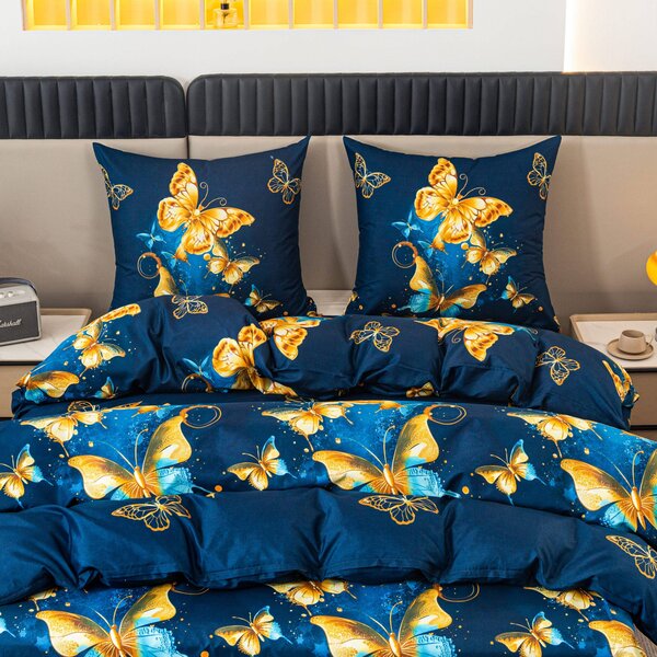 Posteljnina iz mikrovlaken ROYAL BUTTERFLY modra Dimenzije posteljnine: 70 x 80 cm | 140 x 200 cm