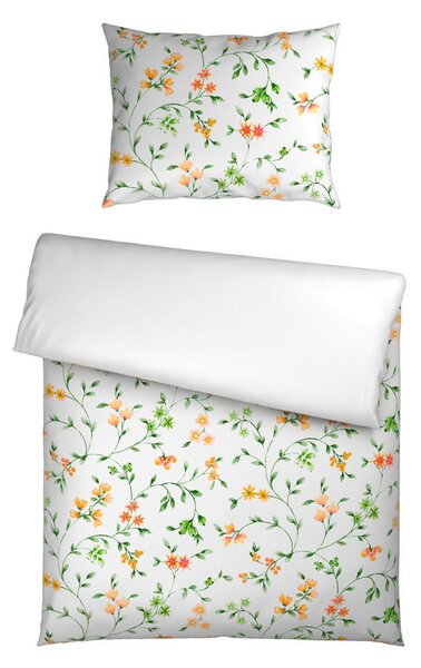 OBOJESTRANSKA POSTELJNINA 140/200 cm saten oranžna