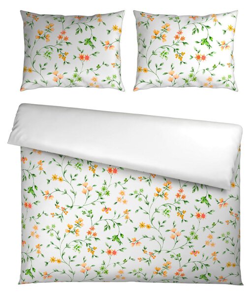 OBOJESTRANSKA POSTELJNINA 200/200 cm saten oranžna