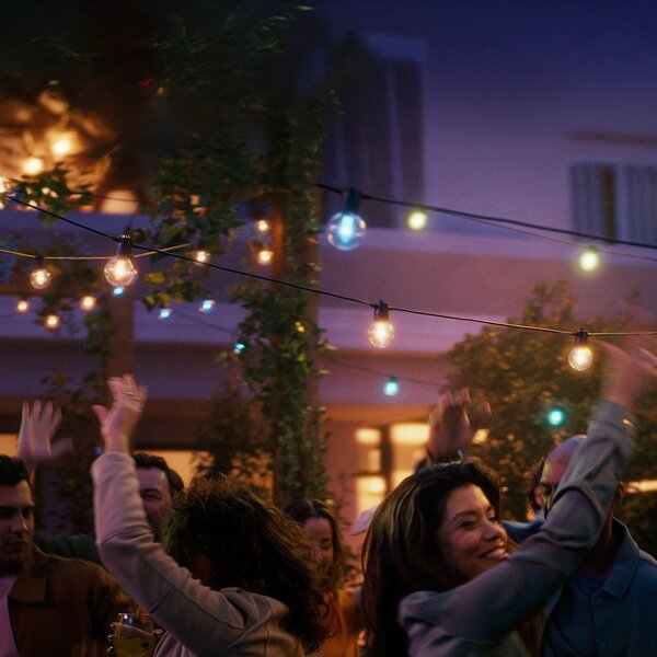 Philips Hue LED-lučke Festavia Globe 14 m 20 flg. IP65, zatemnjen, Črna, Kovina, Sodobni