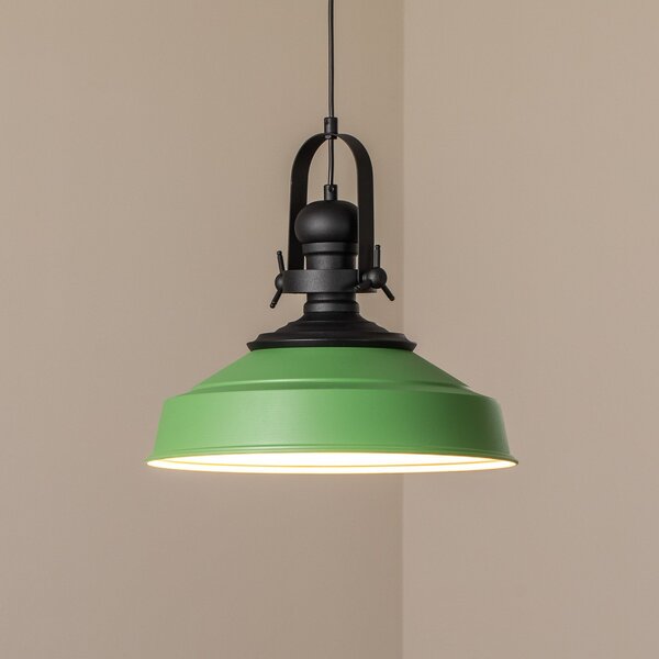 Opviq Visoka svetilka Craft, zelena, kovina, Ø 41 cm, E27, zatemnjen, Zelena, Kuhinja, Kovina, Industrijski dizajn