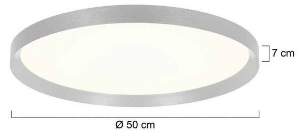 Stropna svetilka Flady LED, jeklena, Ø 50 cm, neposredna/neposredna