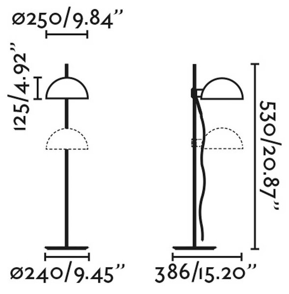 Namizna svetilka Dominica, mat črna, jeklo, višina 53 cm