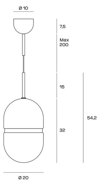 Obesek Domu, Ø 20 cm, bronasta/bela, steklo, GX53