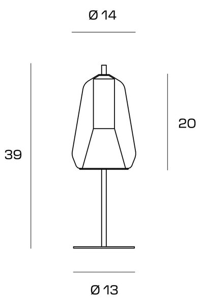 Namizna svetilka X-Ray, bronasta/zlata barva, višina 39 cm steklo