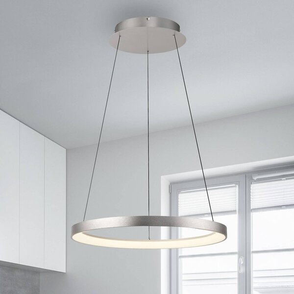 Paul Neuhaus LED viseča svetilka Hoop, aluminij, Ø 57 cm