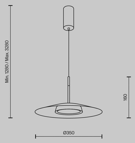 Maytoni LED viseča luč El, Ø 35 cm, črna, aluminij